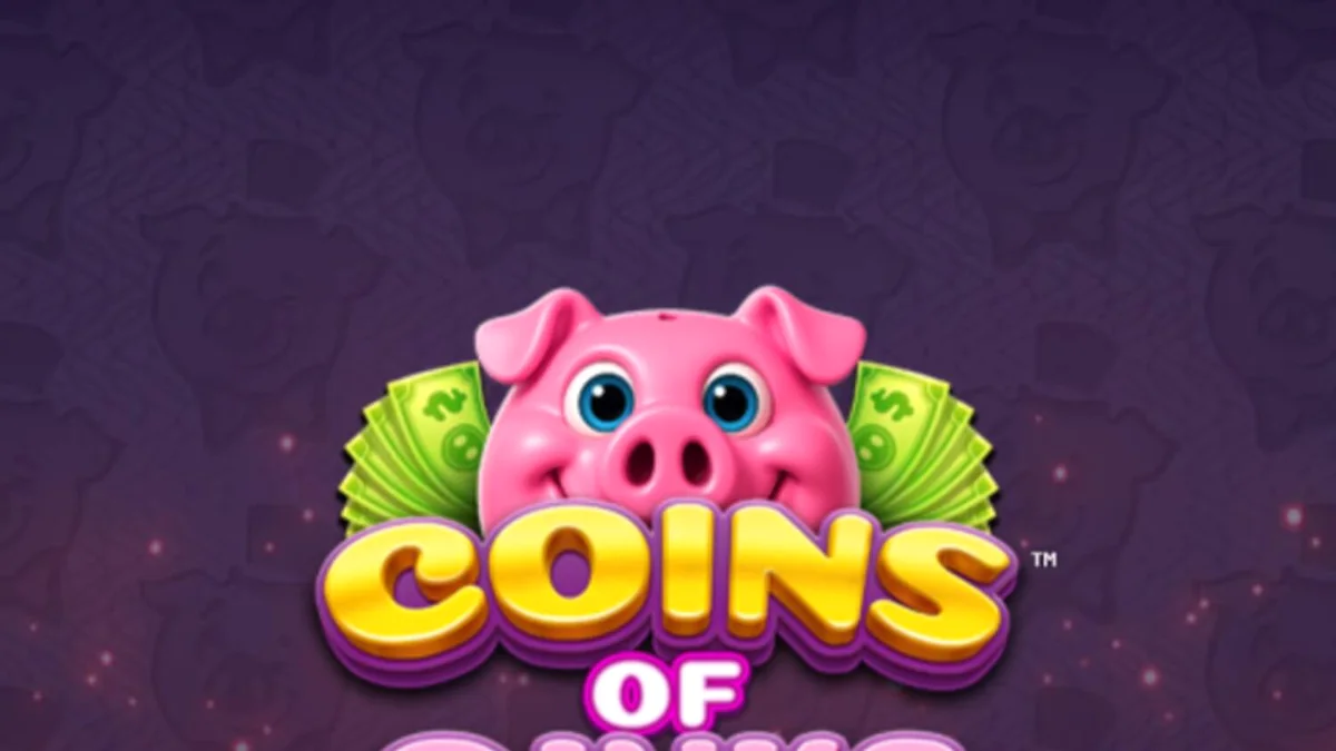 Visual mewah dari slot Coins of Oinks dengan tema babi kaya dan emas.