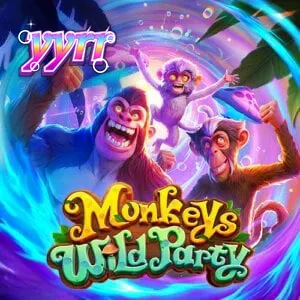Tampilan visual grid 5x5 pada slot Monkeys Wild Party